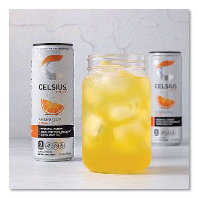 Celsius Live Fit Variety Pack, Kiwi Guava and Orange, 12 oz Can, 24/Carton (GRR22002166)