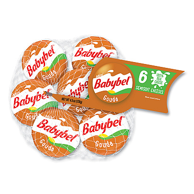 Mini Babybel Gouda, 0.71 oz Individually Wrapped, 6/Bag, 6 Bags/Carton (GRR60000230)