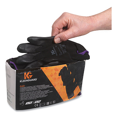 KleenGuard G40 Polyurethane Coated Gloves, Medium, Black, 12 Pairs/Pack (KCC13838)