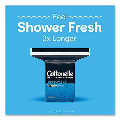 Cottonelle Flushable Wet Wipes, Zip Pack Refill, White, 5 x 7.25, 252/Pack (KCC43541)