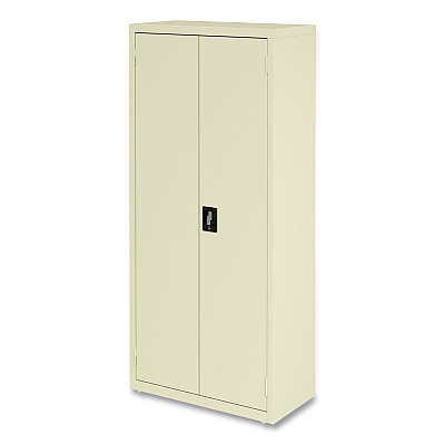 Alera Economy Assembled Storage Cabinets, 3 Shelves, 30" x 15" x 66", Putty (ALEHCM6615PY)