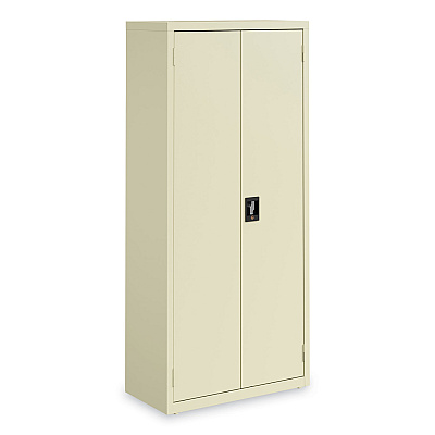 Alera Economy Assembled Storage Cabinets, 3 Shelves, 30" x 15" x 66", Putty (ALEHCM6615PY)