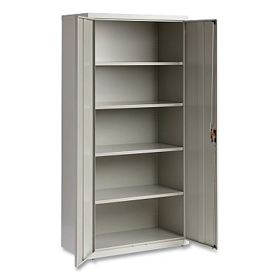 Alera Economy Assembled Storage Cabinets, 5 Shelves, 36" x 18" x 72", Light Gray (ALEHCM7218LG)