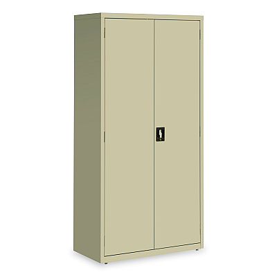 Alera Economy Assembled Storage Cabinets, 5 Shelves, 36" x 18" x 72", Putty (ALEHCM7218PY)