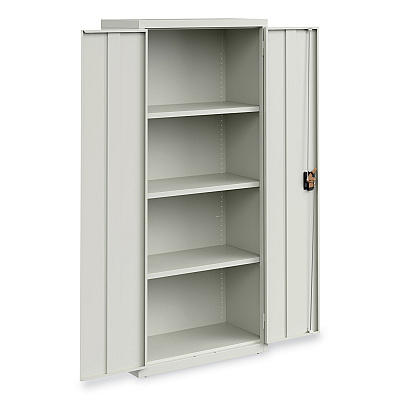 Alera Economy Assembled Storage Cabinets, 3 Shelves, 30" x 15" x 66", Light Gray (ALEHCM6615LG)