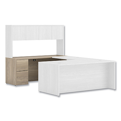 HON 10500 Series Full-Height Left Pedestal Credenza, 72" x 24" x 29.5", Kingswood Walnut (HON105904LLKI1)