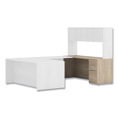 HON 10500 Series Full-Height Right Pedestal Credenza, 72" x 24" x 29.5", Kingswood Walnut (HON105903RLKI1)