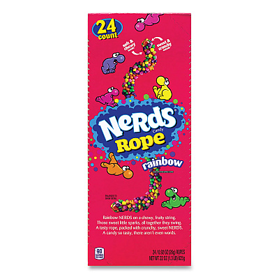Nestl Nerds Rope Candy, Fruity, 0.92 oz Individually Wrapped, 24/Carton (GRR22002136)