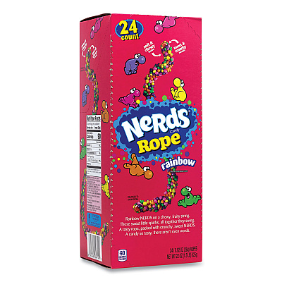 Nestl Nerds Rope Candy, Fruity, 0.92 oz Individually Wrapped, 24/Carton (GRR22002136)