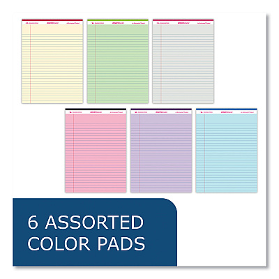 Roaring Spring Enviroshades Legal Notepads, 50 Assorted 8.5 x 11.75 Sheets, 36 Notepads/Carton (ROA74221CS)