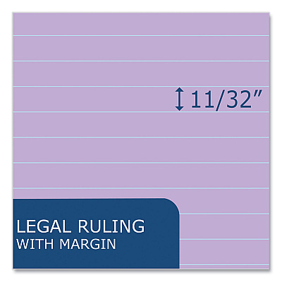 Roaring Spring Enviroshades Legal Notepads, 50 Orchid 8.5 x 11.75 Sheets, 72 Notepads/Carton (ROA74140CS)