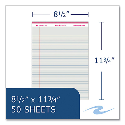 Roaring Spring Enviroshades Legal Notepads, 50 Assorted 8.5 x 11.75 Sheets, 36 Notepads/Carton (ROA74221CS)