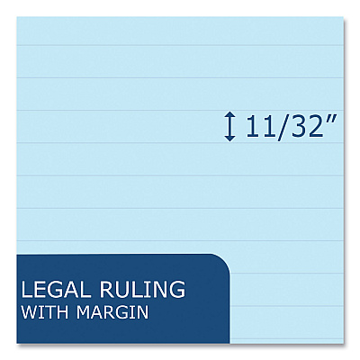Roaring Spring Enviroshades Legal Notepads, 50 Blue 8.5 x 11.75 Sheets, 72 Notepads/Carton (ROA74120CS)