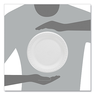 Dart Concorde Non-Laminated Foam Plates, 9" dia, White, 125/Pack (DCC9PWCRPK)