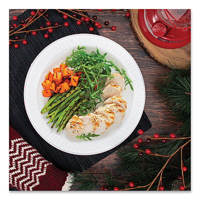 Dart Quiet Classic Laminated Foam Dinnerware, Plate, 10" dia, White, 500/Carton (DCC10PWQ)