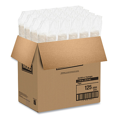 Solo Paper Portion Cups, ProPlanet Seal, 1.25 oz, White, 250/Bag, 20 Bags/Carton (SCC125U)