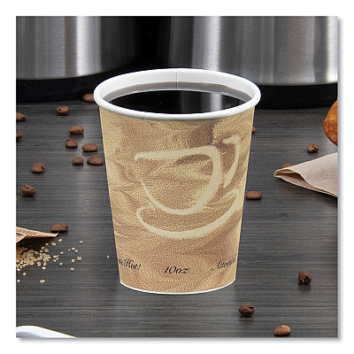 Solo Single Sided Poly Paper Hot Cups, 10 oz, Mistique Design, 50/Bag, 20 Bags/Carton (SCC370MS)