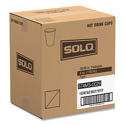 Solo Single Sided Poly Paper Hot Cups, 4 oz, Mistique Design, 1,000/Carton (SCC374MS)