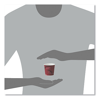 Solo Single-Sided Poly Paper Hot Cups, 4 oz, Bistro Design, 50/Pack, 20 Pack/Carton (SCC374SI)