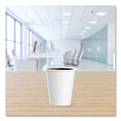 Solo Single-Sided Poly Paper Hot Cups, 6 oz, White, 50/Pack, 20 Packs/Carton (SCC376W)