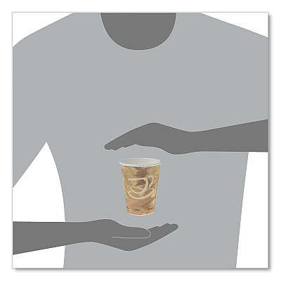 Solo Mistique Polycoated Hot Paper Cups, 12 oz, Printed, Brown, 50/Sleeve, 20 Sleeves/Carton (SCC412MSN)