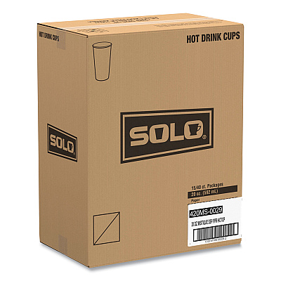 Solo Single Sided Poly Paper Hot Cups, 20 oz, Mistique Design, 40/Bag, 15 Bags/Carton (SCC420MS)