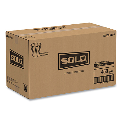 Solo Paper Portion Cups, ProPlanet Seal, 3.5 oz, White, 100/Bag, 50 Bags/Carton (SCC450)