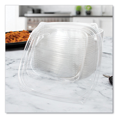 Dart PresentaBowls Pro Clear Square Lids for 24-32 oz Bowls, 8.5 x 8.5 x 0.5, Clear, Plastic, 63/Bag, 4 Bags/Carton (DCCC2464BDL)