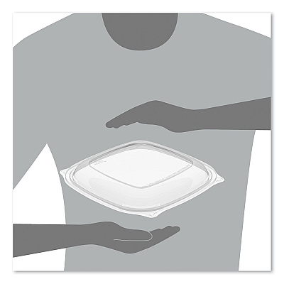 Dart PresentaBowls Pro Clear Square Lids for 24-32 oz Bowls, 8.5 x 8.5 x 0.5, Clear, Plastic, 63/Bag, 4 Bags/Carton (DCCC2464BDL)
