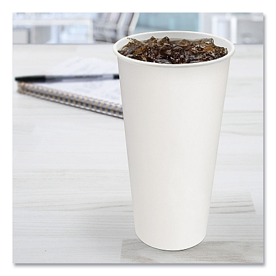 Solo Double-Sided Poly (DSP) Paper Cold Cups, 21 oz, White, 1,000/Carton (RNP21P2050)