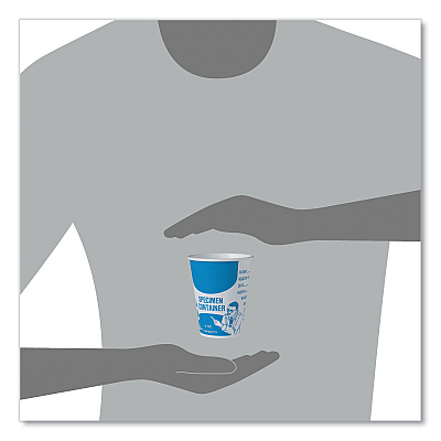 Solo Paper Specimen Cups, 8 oz, Blue/White, 50/Sleeve, 20 Sleeves/Carton (SCCSC378)