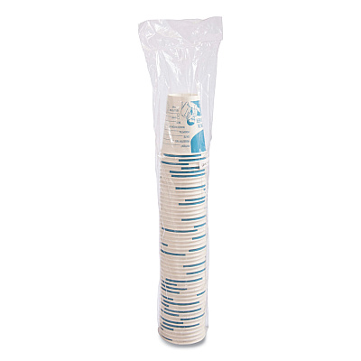 Solo Paper Specimen Cups, 8 oz, Blue/White, 50/Sleeve, 20 Sleeves/Carton (SCCSC378)