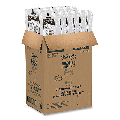 Dart Ultra Clear PET Cold Cups, 24 oz, Clear, 50/Sleeve, 12 Sleeves/Carton (DCCTD24)