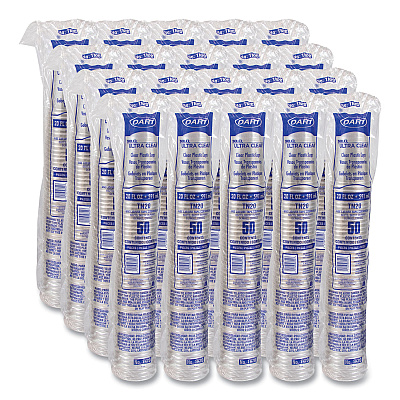 Dart Ultra Clear PETE Cold Cups, 20 oz, Clear, 50/Sleeve, 20 Sleeves/Carton (DCCTN20)