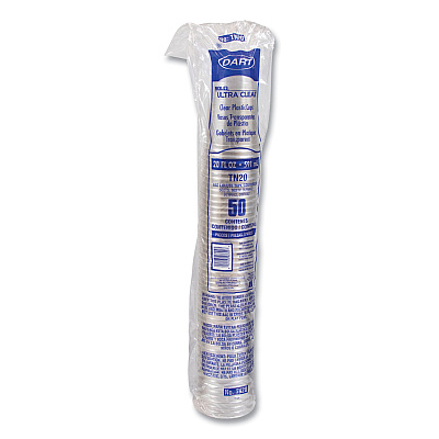 Dart Ultra Clear PETE Cold Cups, 20 oz, Clear, 50/Sleeve, 20 Sleeves/Carton (DCCTN20)