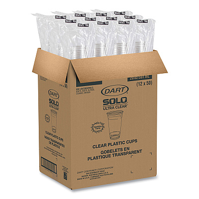 Solo Ultra Clear Cups, 20 oz, PET, 50/Bag, 12 Bags/Carton (DCCTP20)
