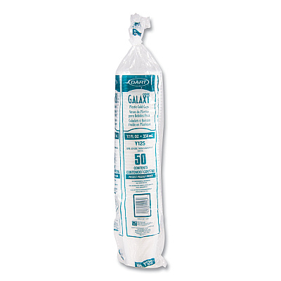 Dart High-Impact Polystyrene Squat Cold Cups, 12 oz, Translucent, 50 Cups/Sleeve, 20 Sleeves/Carton (DCCY12S)