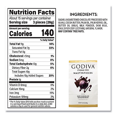 National Brand Lindt Lindor, Godiva, Ghiradelli Premium Chocolate Variety, 44.37 oz Bag, 3/Carton (GRR60000730)