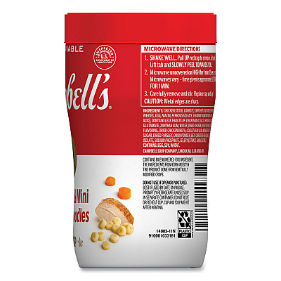 Campbells Soup On The Go Chicken with Mini Noodles, 10.75 oz Cup, 8/Carton (GRR35100007)