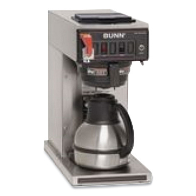 BUNN CWTF-DV-TC Dual Volt Thermal Carafe System, 12 Cups, Silver/Black (BUN230010069)