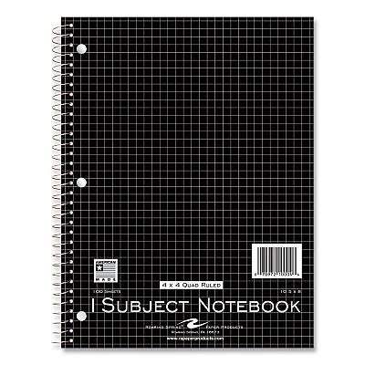 Roaring Spring Subject Wirebound Promo Notebook, 1-Subject, 4 sq/in Quad Rule, Assorted Cover, (100) 10.5 x 8 Sheets, 24/Carton (ROA10004CS)