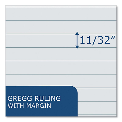 Roaring Spring EnviroShades Steno Pad, Gregg Rule, White Cover, 80 Assorted Color 6 x 9 Sheets, 24 Pads/Carton (ROA12354CS)