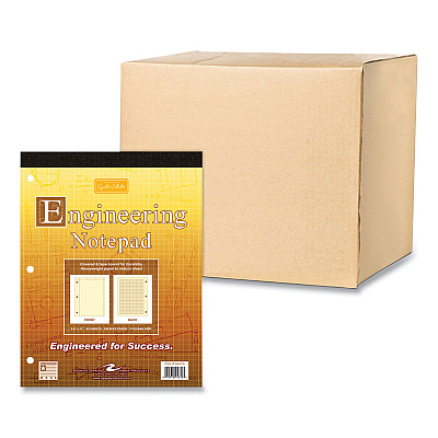Roaring Spring Covered Engineering Pad, 5 sq/in Quadrille Rule, 80 Buff 8.5 x 11 Sheets, 24/Carton (ROA95370CS)