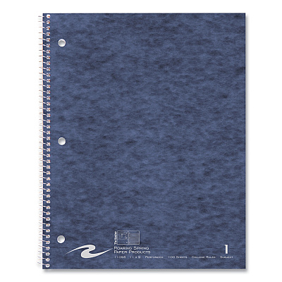 Roaring Spring Stasher Wirebound Notebooks, 1-Subject, Medium/College Rule, Randomly Assorted Cover, (100) 11 x 9 Sheets, 24/Carton (ROA11098CS)