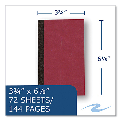 Roaring Spring Sewn Memo Book, Narrow Rule, Red Cover, (70) 6 x 3.75 Sheets, 144/Carton (ROA76096CS)