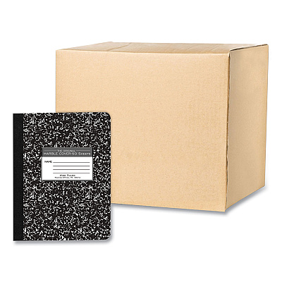 Roaring Spring Hardcover Marble Composition Book, Wide/Legal Rule, Black Marble Cover, (50) 9.75 x 7.5 Sheets, 48/Carton (ROA77220CS)