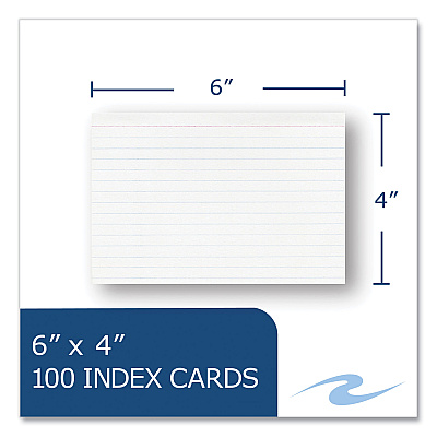 Roaring Spring Environotes Recycled Index Cards, Narrow Ruled, 4 x 6, White, 100 Cards, 36/Carton (ROA74834CS)