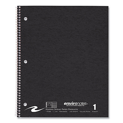 Roaring Spring Stasher Wirebound Notebooks, 1-Subject, Medium/College Rule, Randomly Assorted Cover, (100) 11 x 9 Sheets, 24/Carton (ROA13098CS)