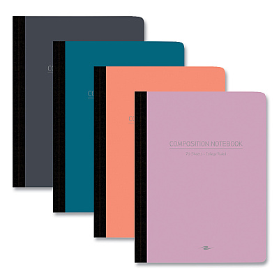 Roaring Spring Poly Flex Composition Notebook, Med/College Rule, Assorted Cover, (70) 9.75 x 7.5 Sheets, 24/Carton (ROA77294CS)