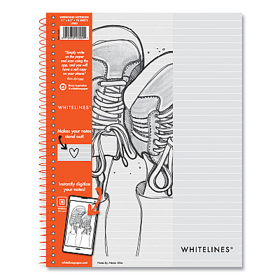 Roaring Spring Whitelines Notebook, Medium/College Rule, Gray/Orange Cover, (70) 8.5 x 11 Sheets, 12/Carton (ROA17000CS)